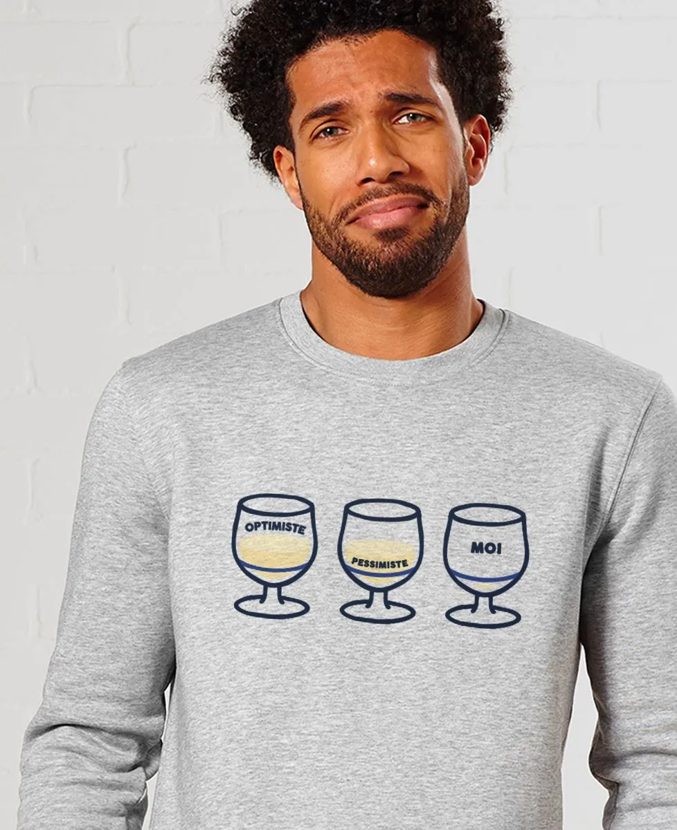 Sweatshirt homme Optimiste Pessimiste Moi