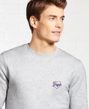 Sweatshirt homme Papa coeur (brodé)