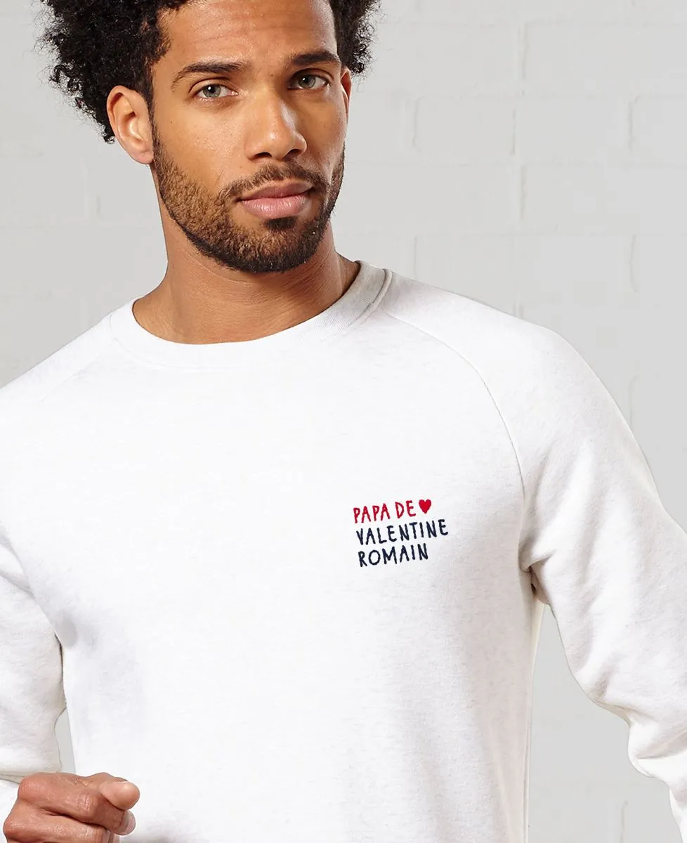 Sweatshirt homme Papa de prénoms perso (brodé)