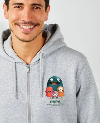 Sweatshirt homme Papa et ses petits monstres personnalisé