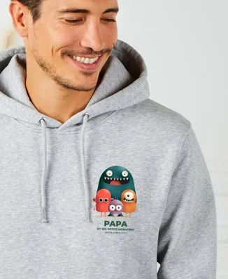 Sweatshirt homme Papa et ses petits monstres personnalisé