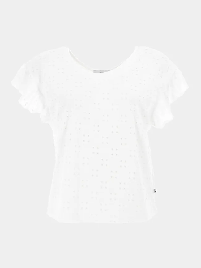 T-shirt ajouré pedrinagi blanc fille - Le Temps Des Cerises | wimod