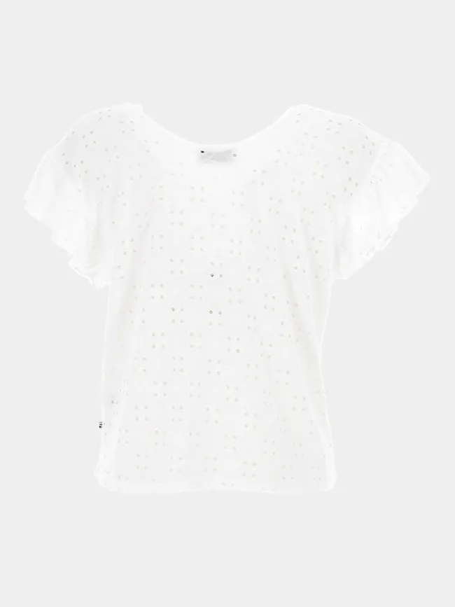 T-shirt ajouré pedrinagi blanc fille - Le Temps Des Cerises | wimod