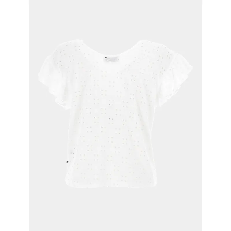 T-shirt ajouré pedrinagi blanc fille - Le Temps Des Cerises | wimod