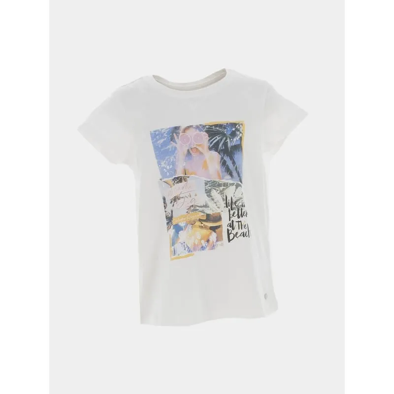 T-shirt ajouré pedrinagi blanc fille - Le Temps Des Cerises | wimod