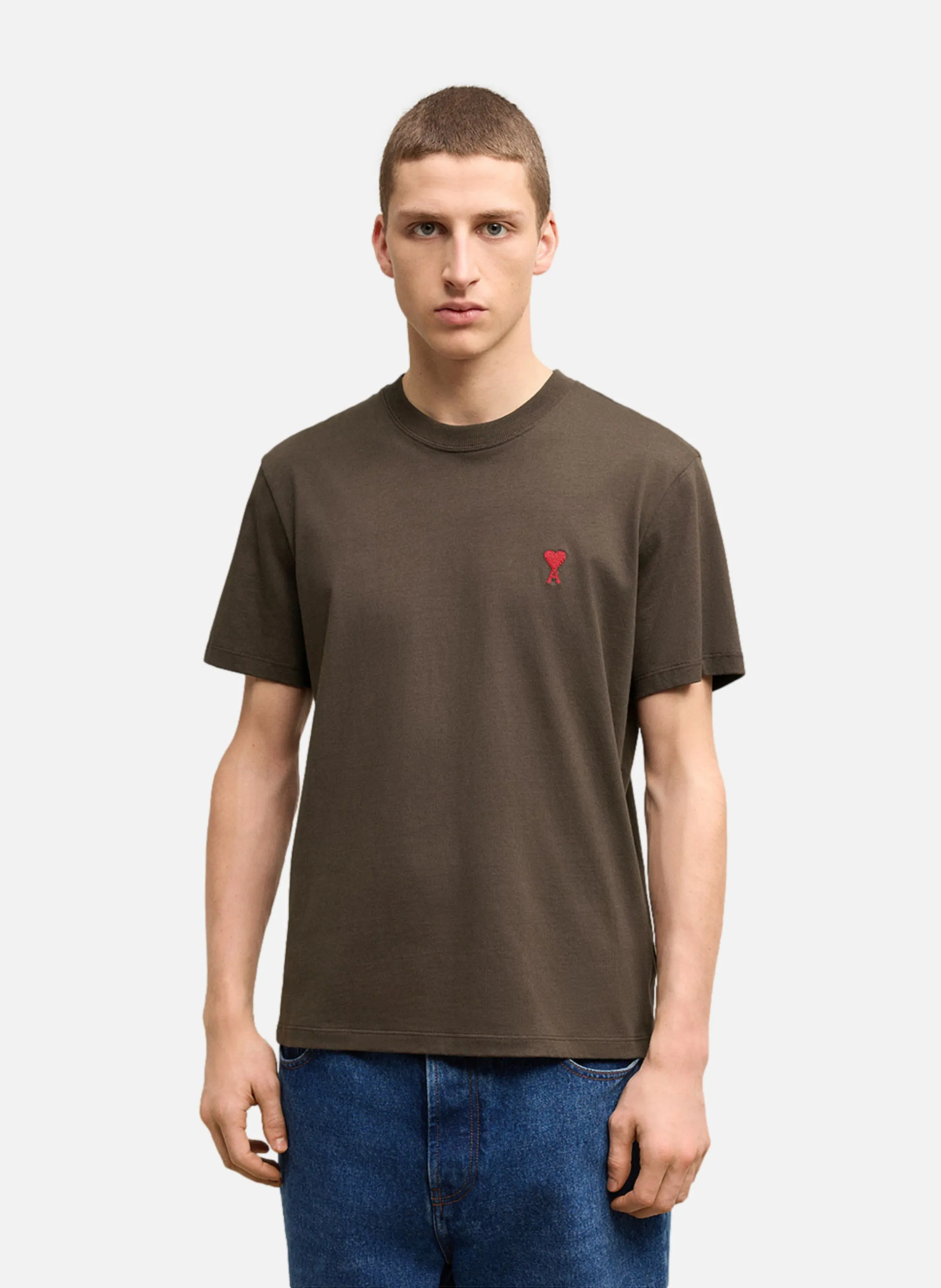 T-SHIRT AMI DE COEUR ROUGE UNISEXE - AMI PARIS pour HOMME | Printemps