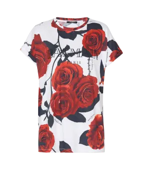 T-shirt Balmain Vintage imprimé Red Roses