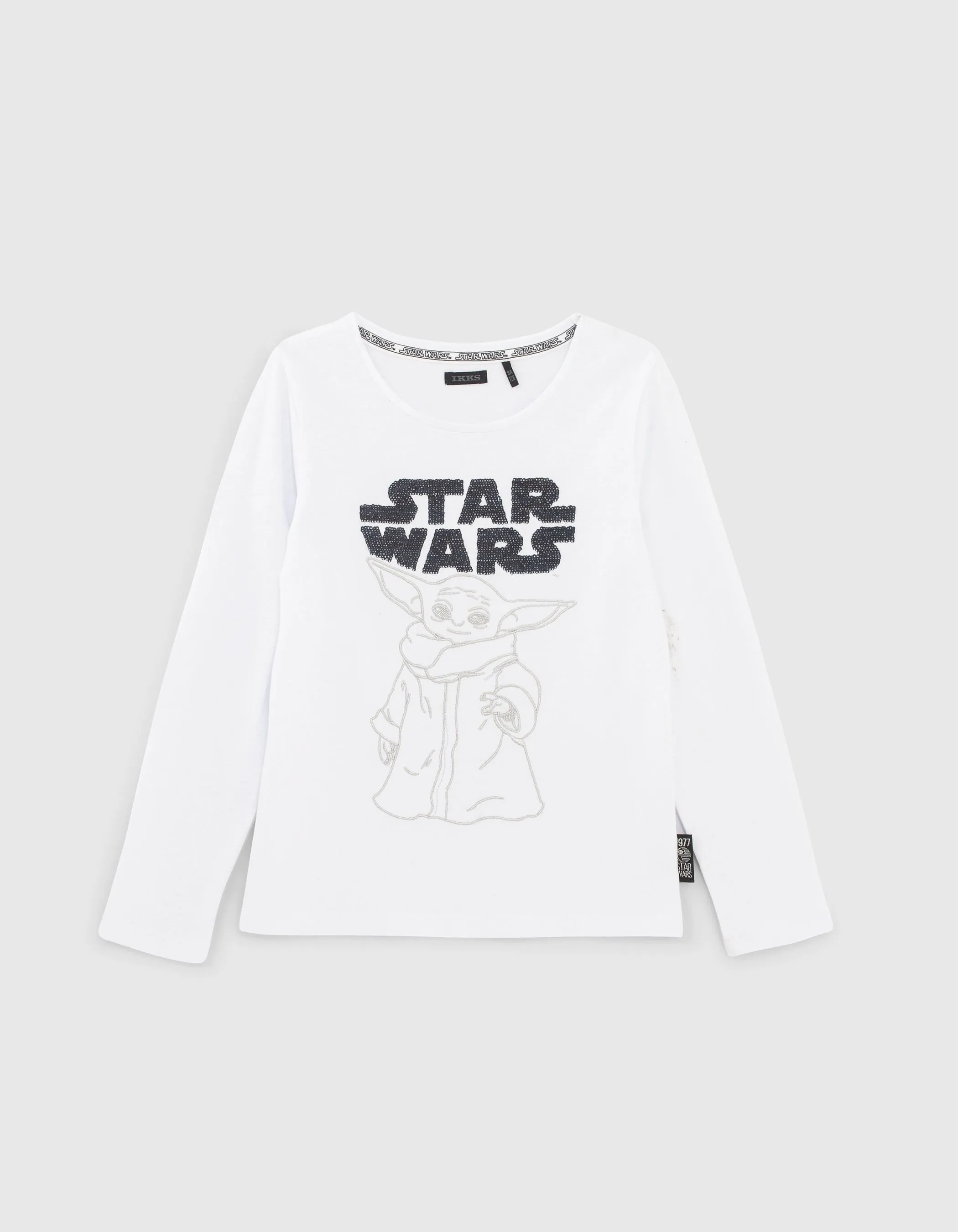 T-shirt blanc brodé Grogu IKKS - STAR WARS™ fille