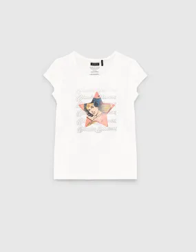 T-shirt blanc cassé capsule IKKS - WONDER WOMAN fille