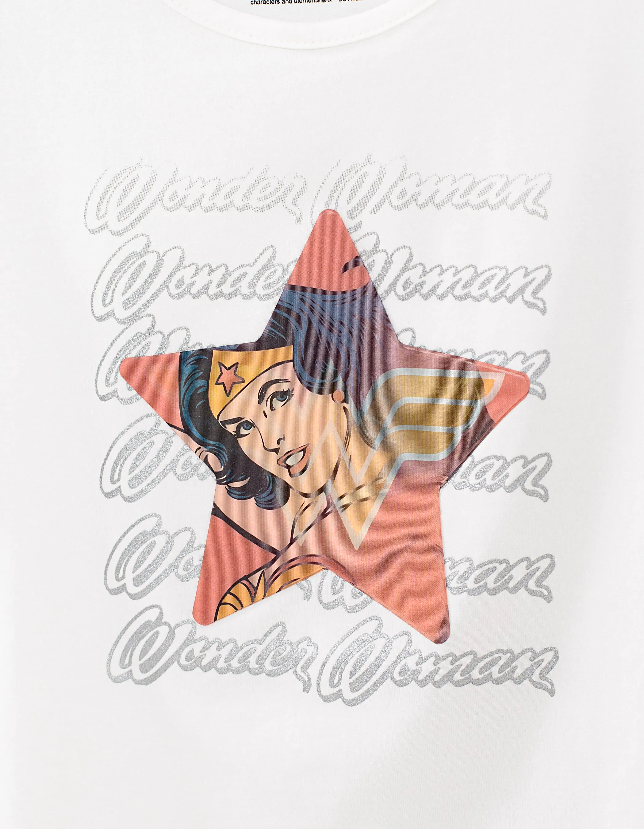 T-shirt blanc cassé capsule IKKS - WONDER WOMAN fille