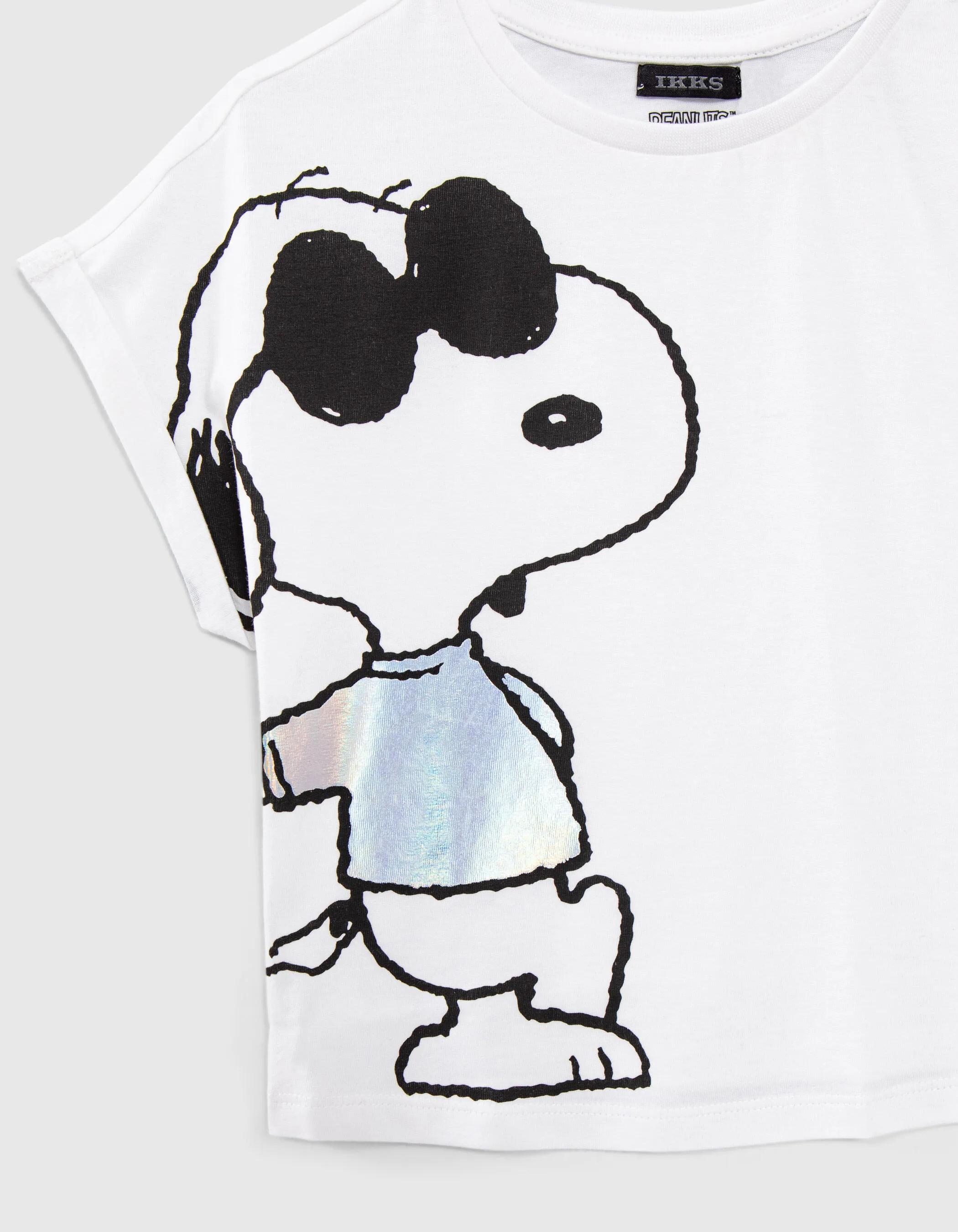 T-shirt blanc cassé cropped visuel SNOOPY fille