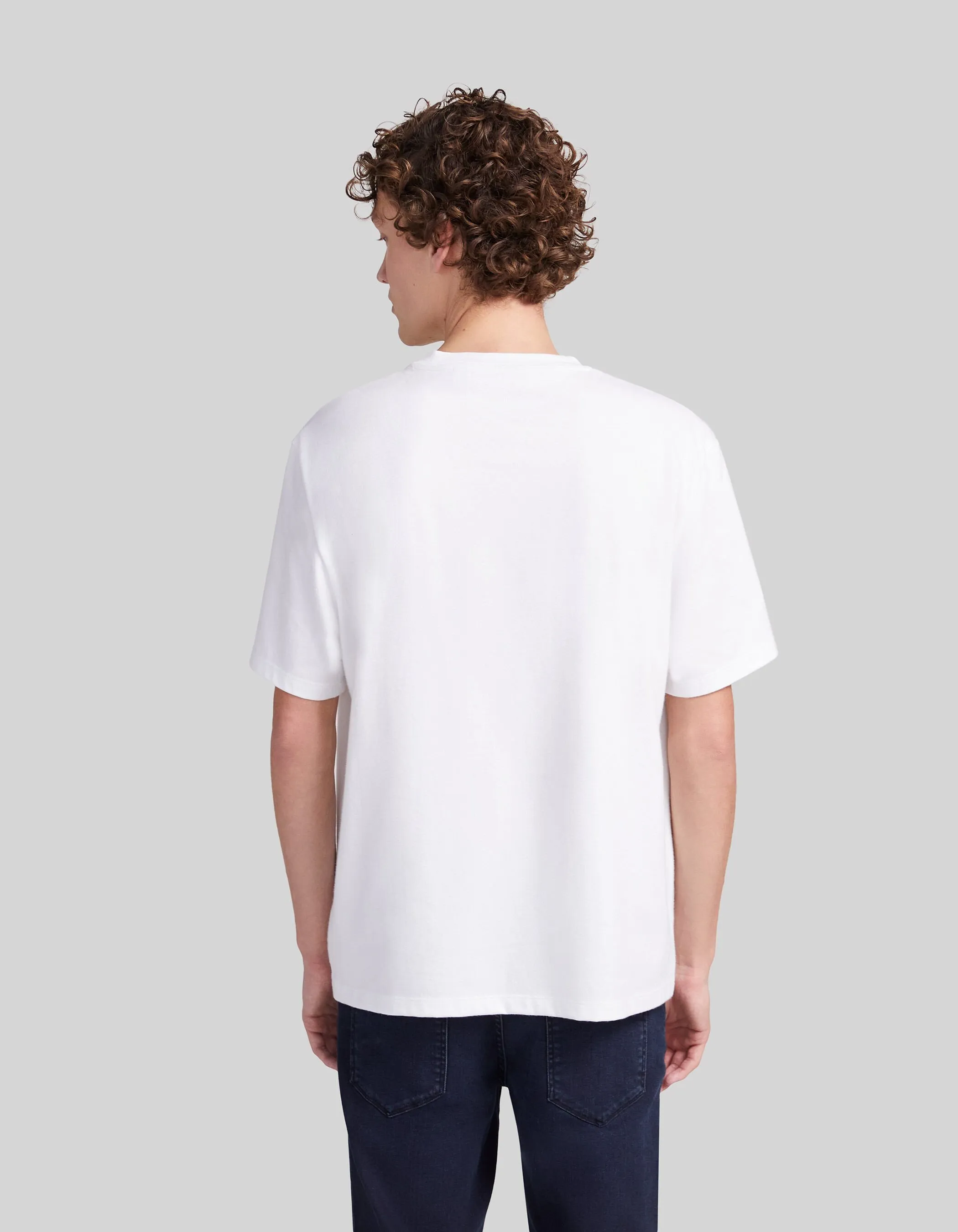 T-shirt blanc coton bio visuel ancre et serpent Homme