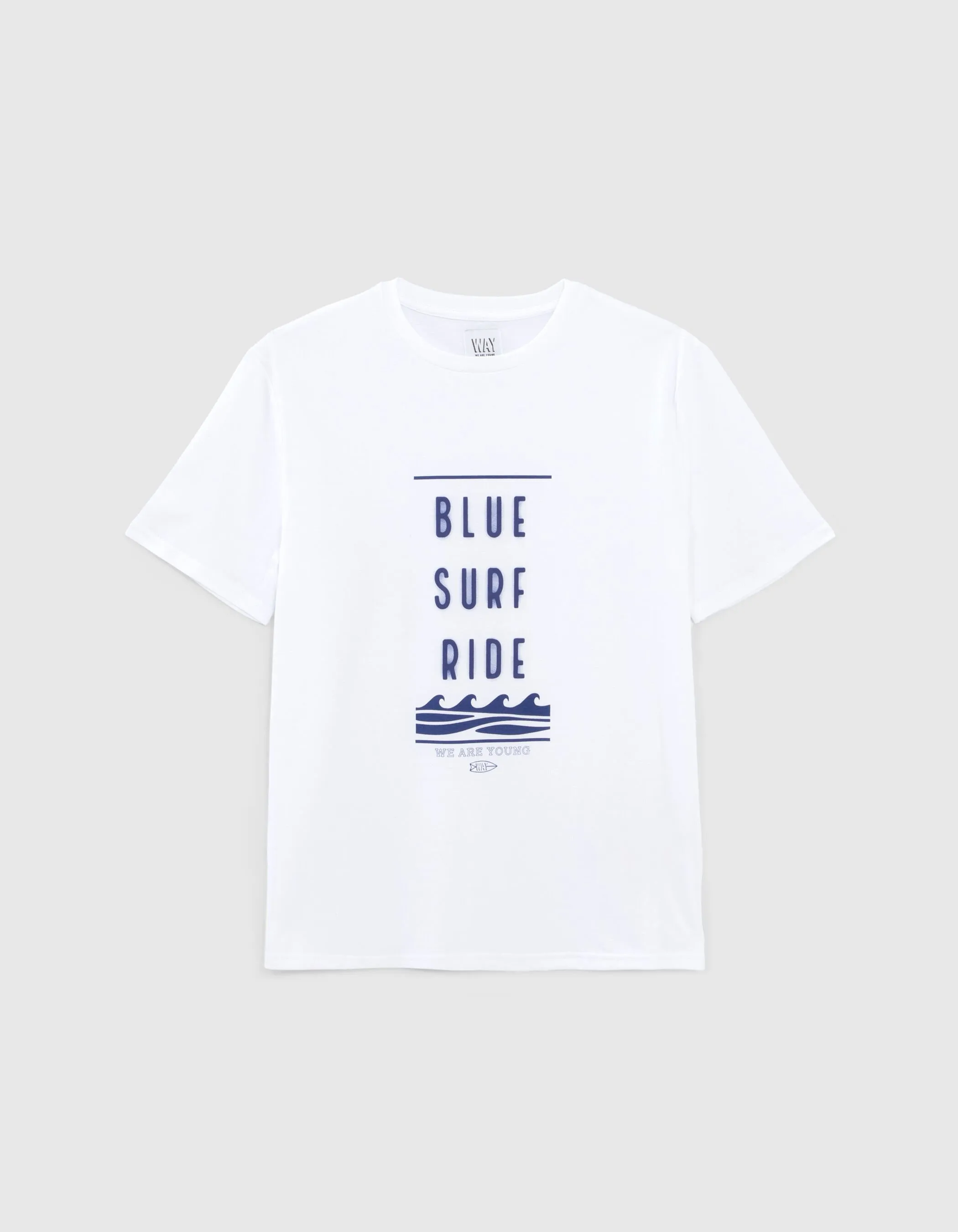 T-shirt blanc message gomme et vagues garçon