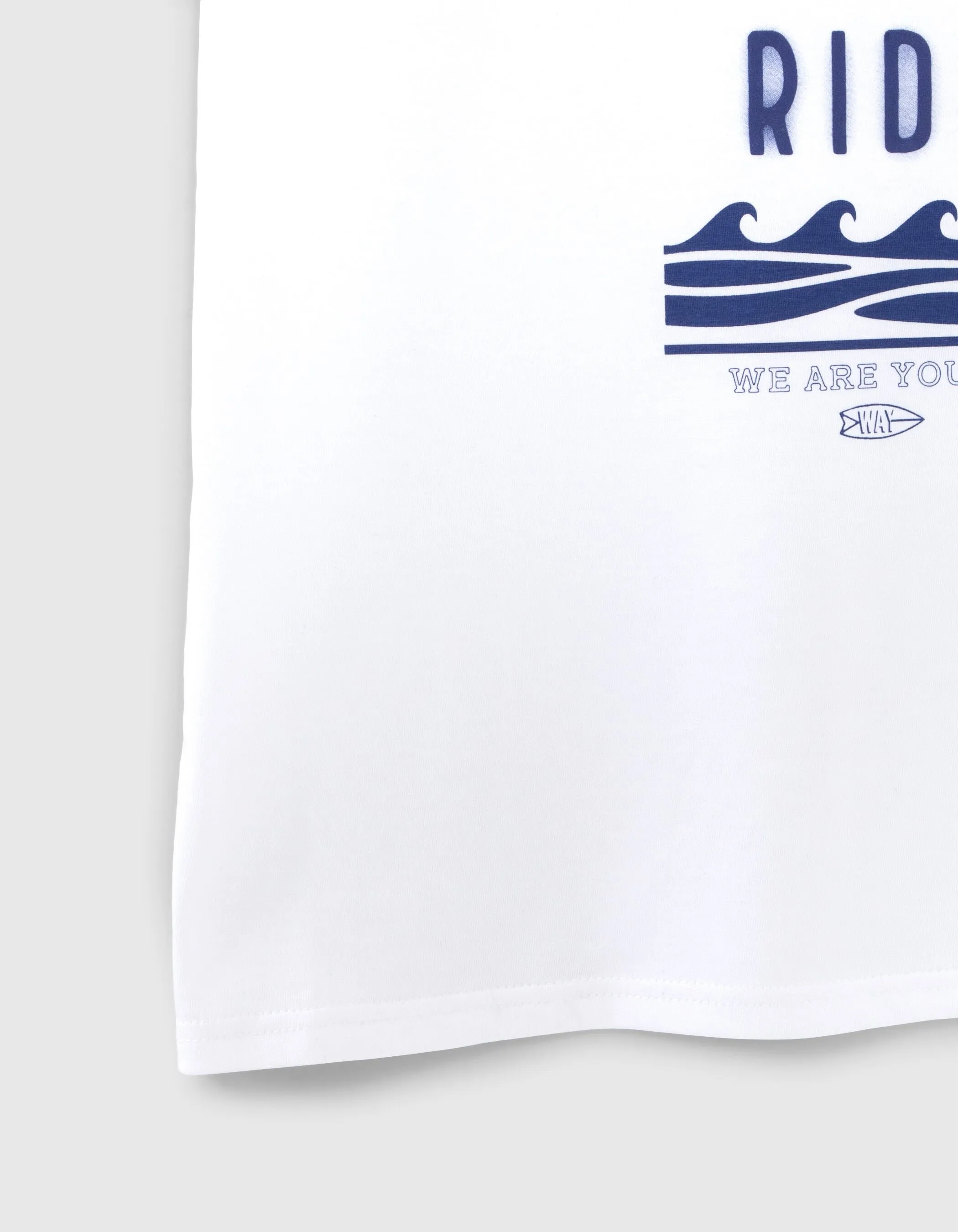 T-shirt blanc message gomme et vagues garçon