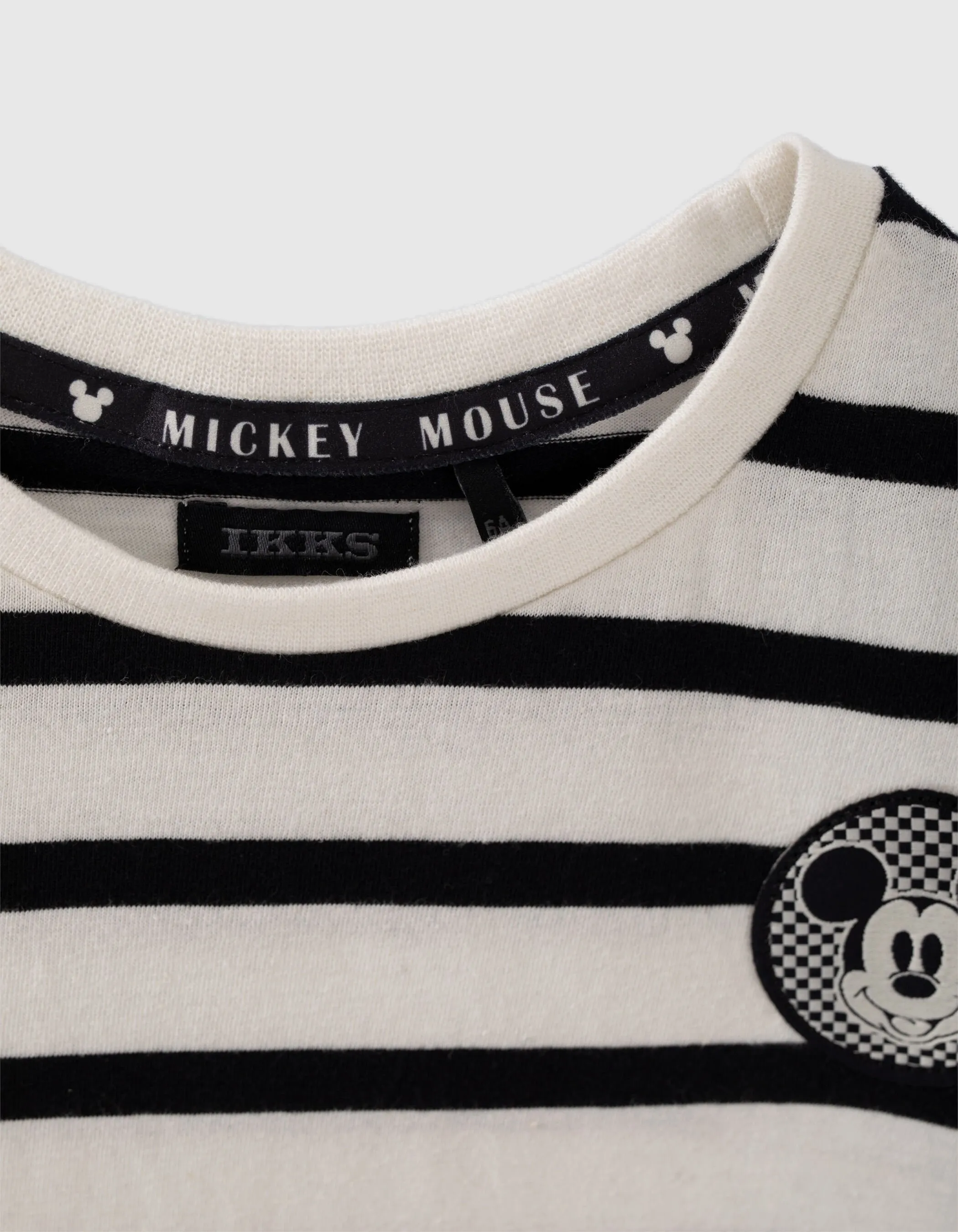 T-shirt blanc rayé noir IKKS - MICKEY