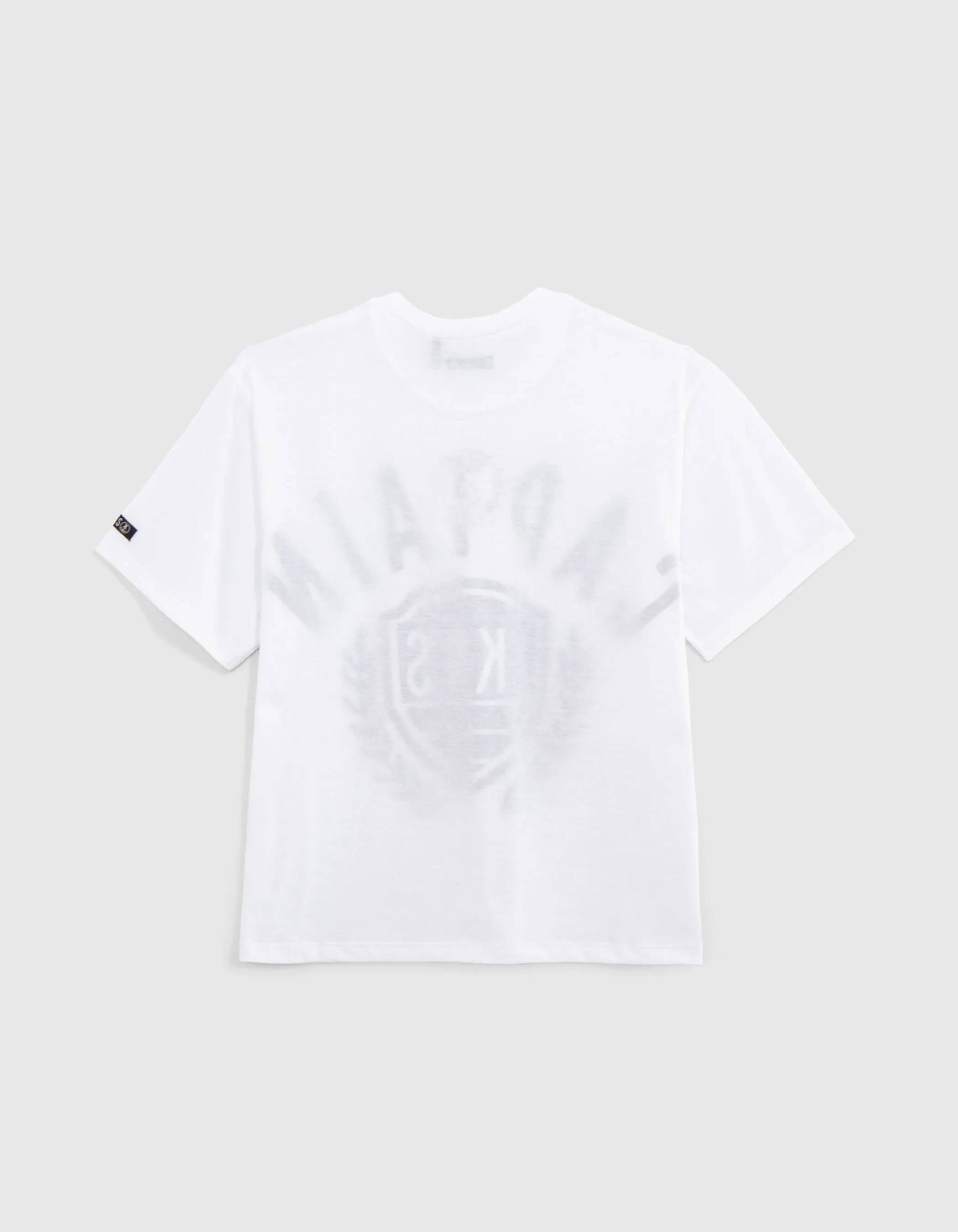 T-shirt blanc visuel blason print intérieur garçon