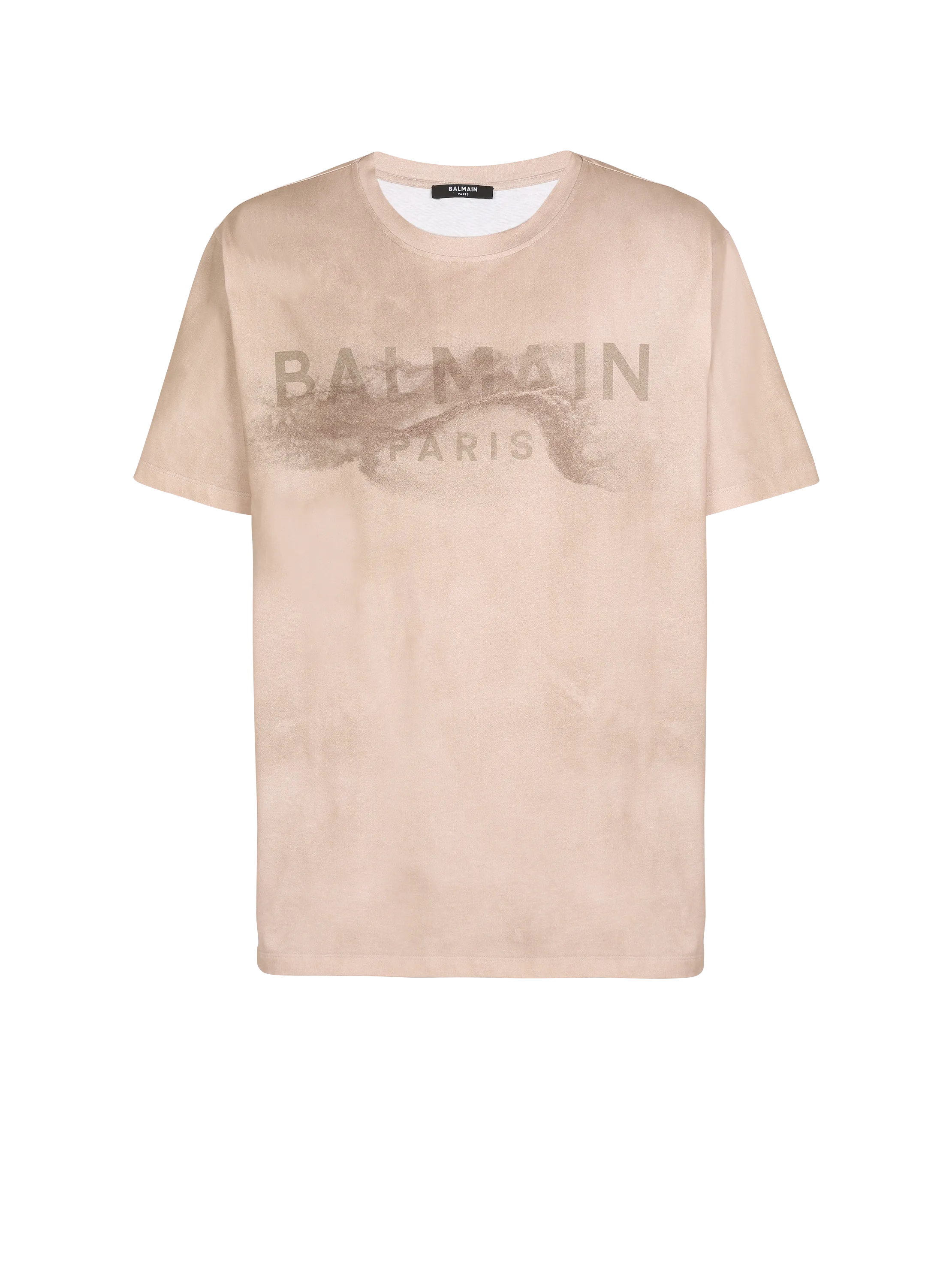 T-shirt en coton éco-responsable imprimé logo Balmain Paris désert