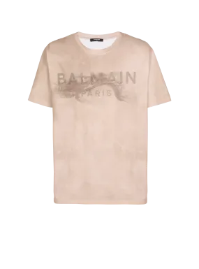 T-shirt en coton éco-responsable imprimé logo Balmain Paris désert