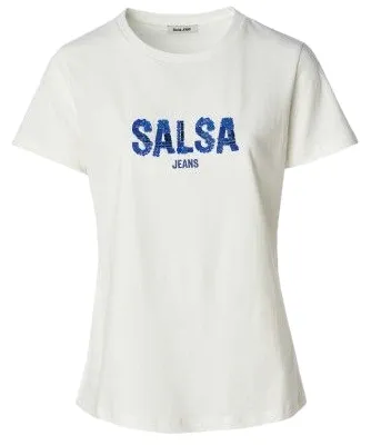 t-shirt femme  salsa t-shirt with embroidered brand