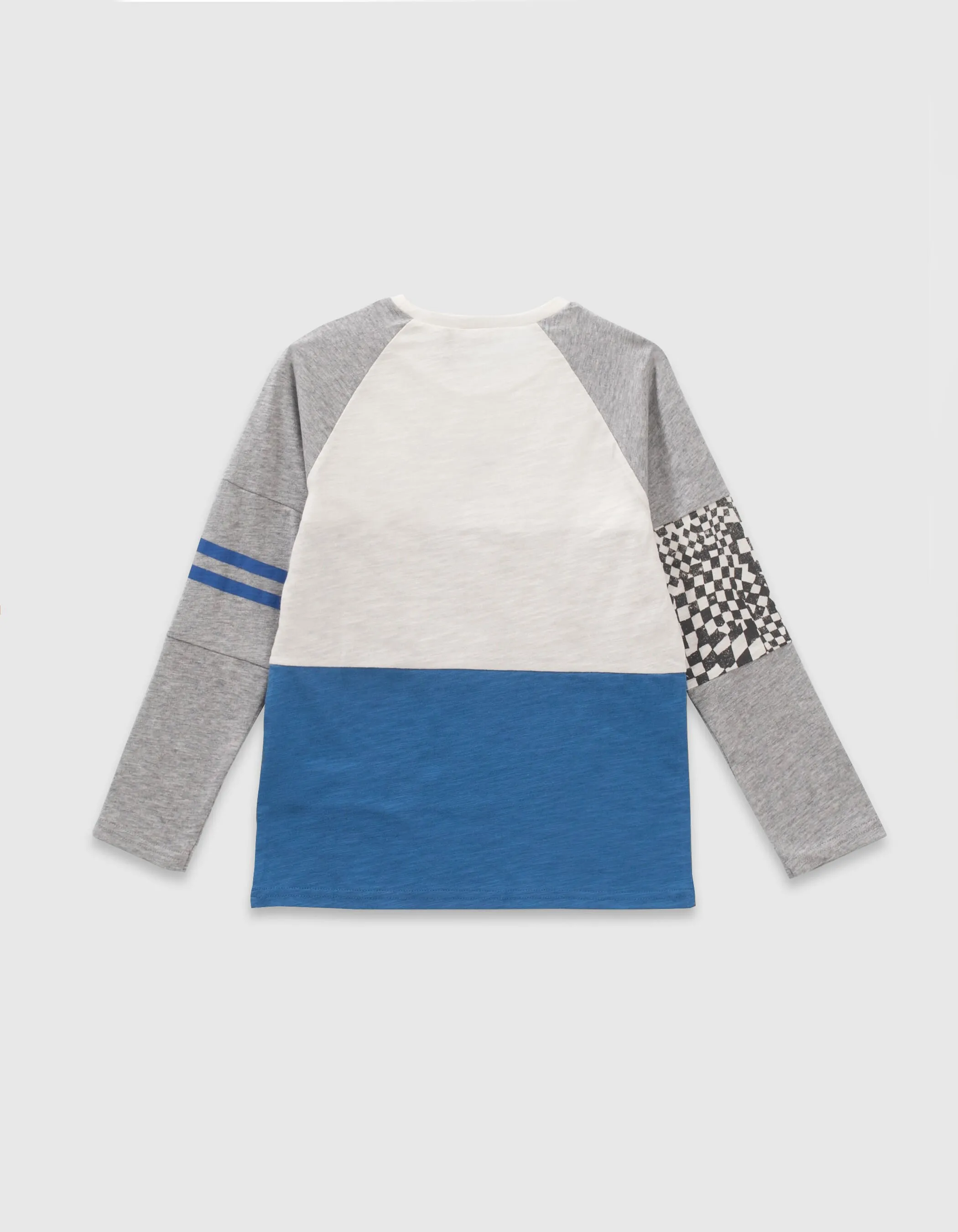 T-shirt gris coton bio esprit color block garçon