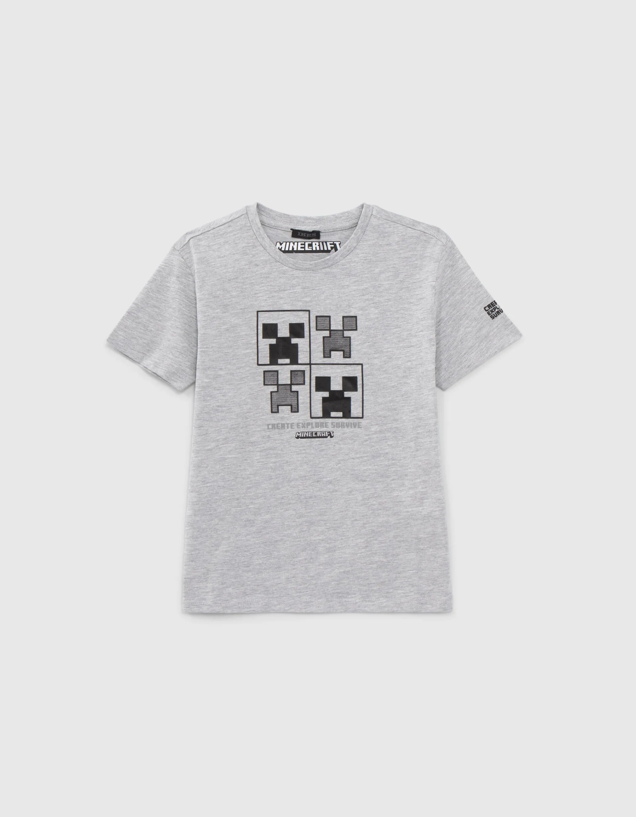 T-shirt gris icônes MINECRAFT garçon