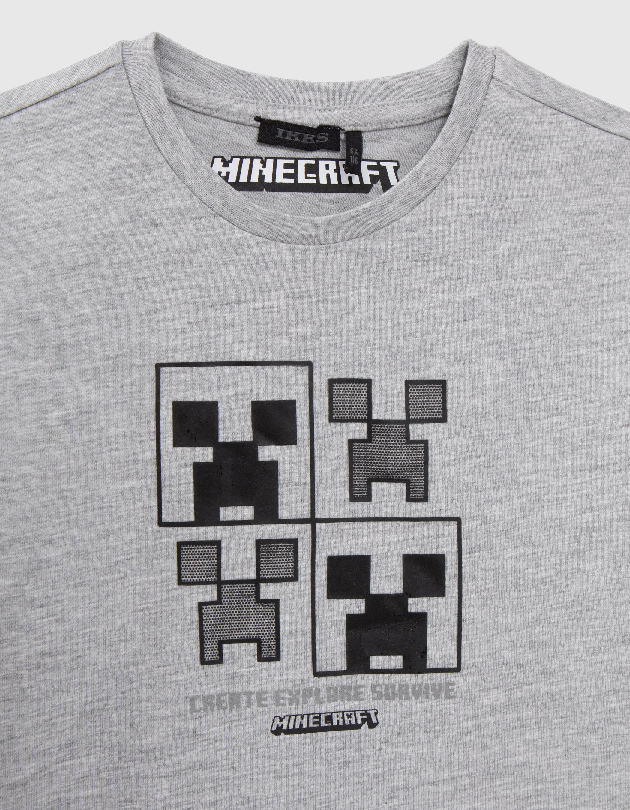 T-shirt gris icônes MINECRAFT garçon