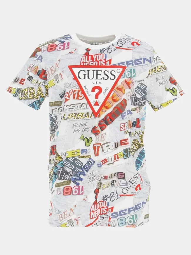 T-shirt magazine print multicolore enfant - Guess | wimod