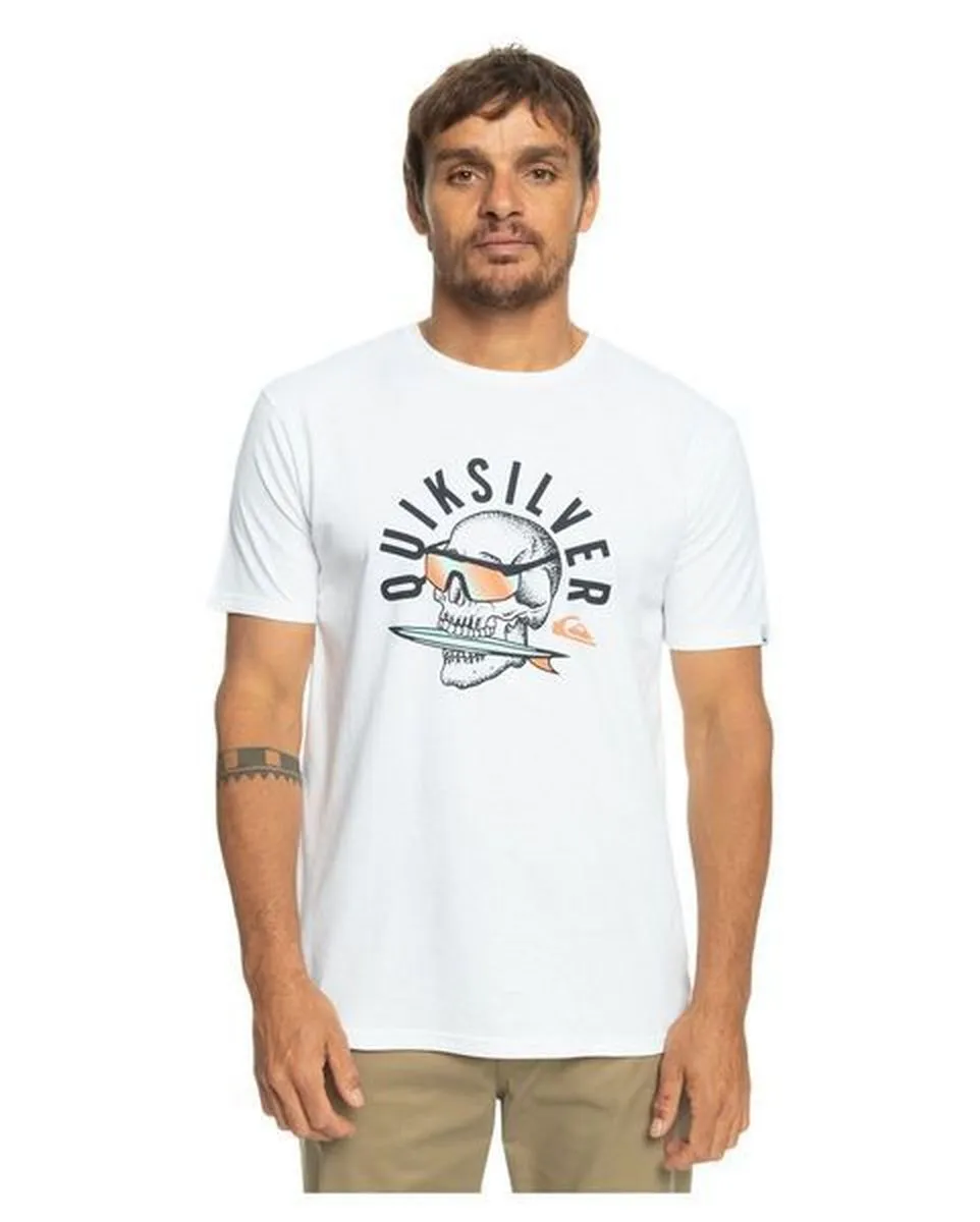 T-shirt manches courtes Homme QS ROCKIN SKULL SS Blanc