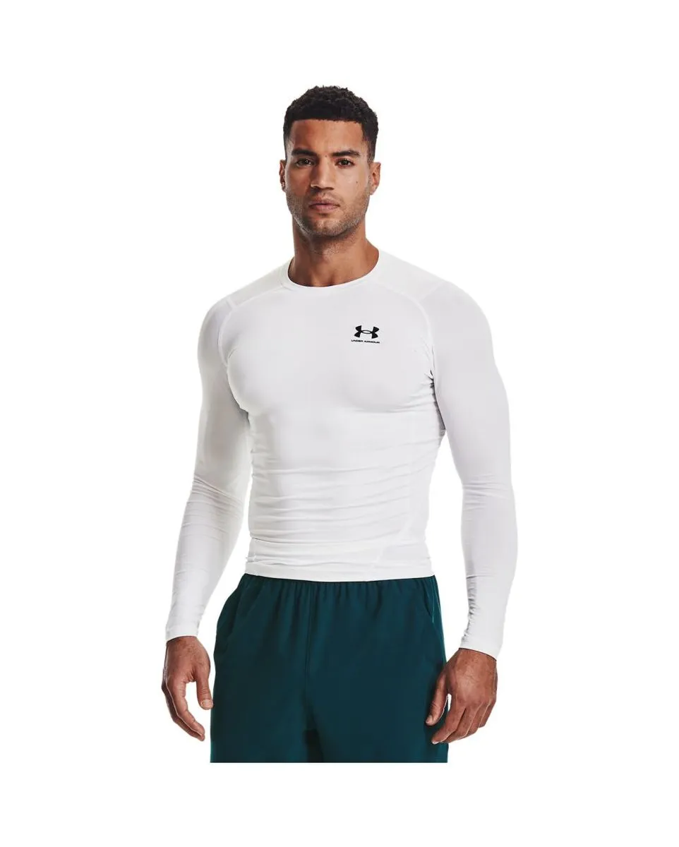 T-Shirt ML Homme UA HG ARMOUR COMP LS Blanc