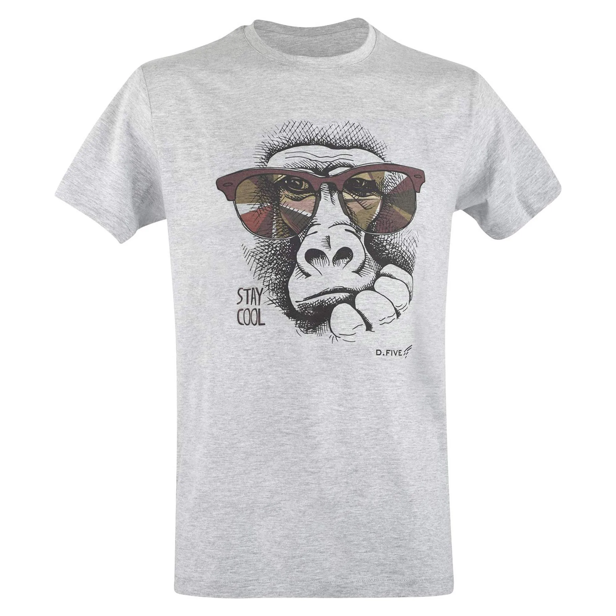 T-Shirt Monkey with Glasses heather grey