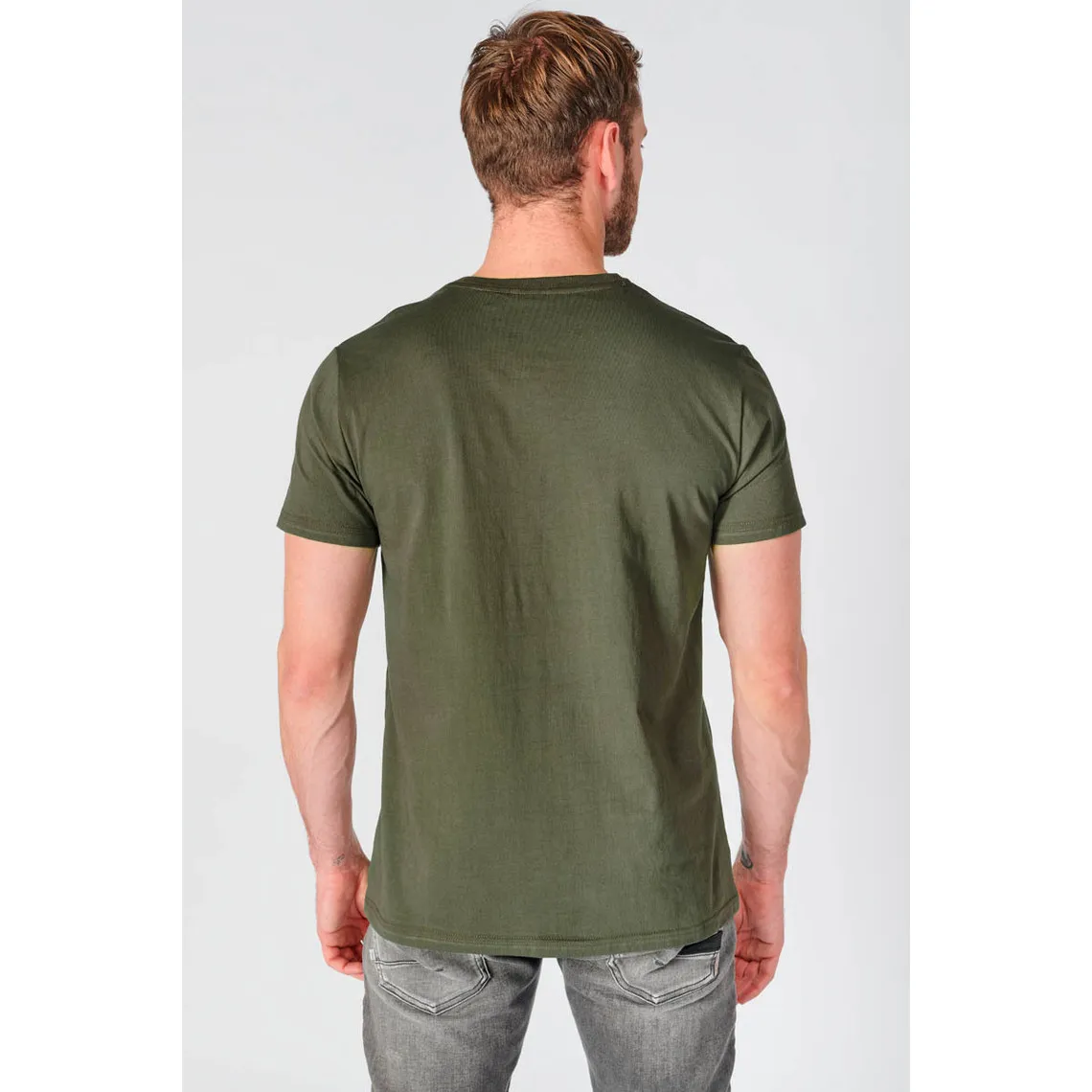 T-shirt Paia vert kaki en coton Le Temps des Cerises - T-shirt / Polo Homme sur MenCorner