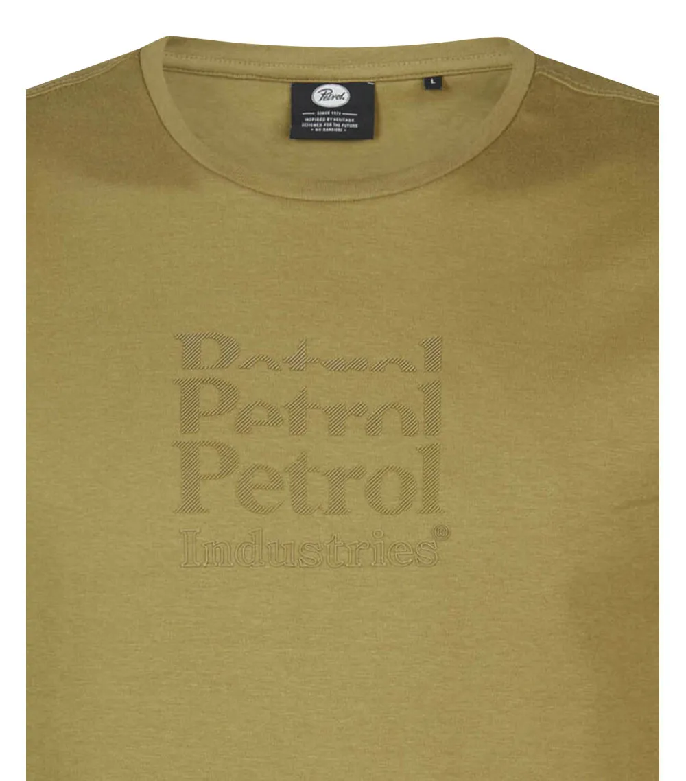 T-shirt Petrol Industries coton avec manches courtes et col rond  kaki