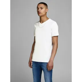 T-shirt Regular Fit Col en V Manches 2/4 Blanc Jack & Jones - T-shirt / Polo Homme sur MenCorner