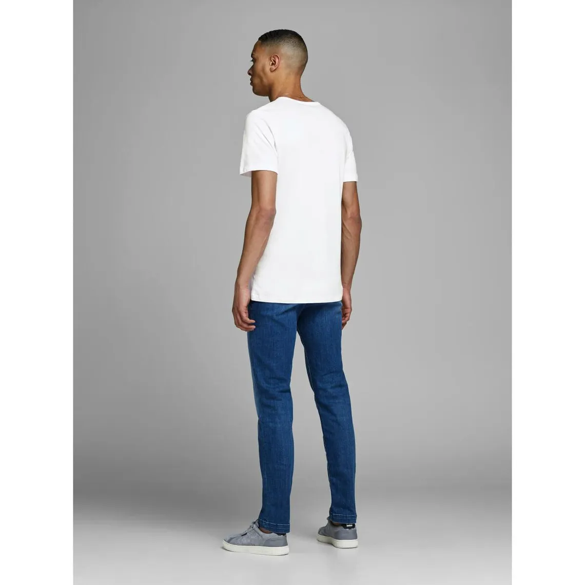 T-shirt Regular Fit Col en V Manches 2/4 Blanc Jack & Jones - T-shirt / Polo Homme sur MenCorner