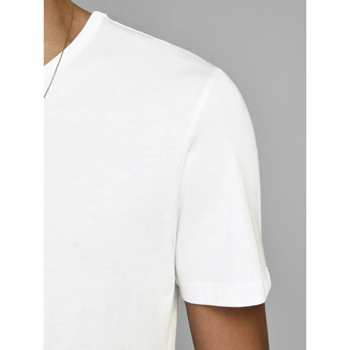 T-shirt Regular Fit Col en V Manches 2/4 Blanc Jack & Jones - T-shirt / Polo Homme sur MenCorner