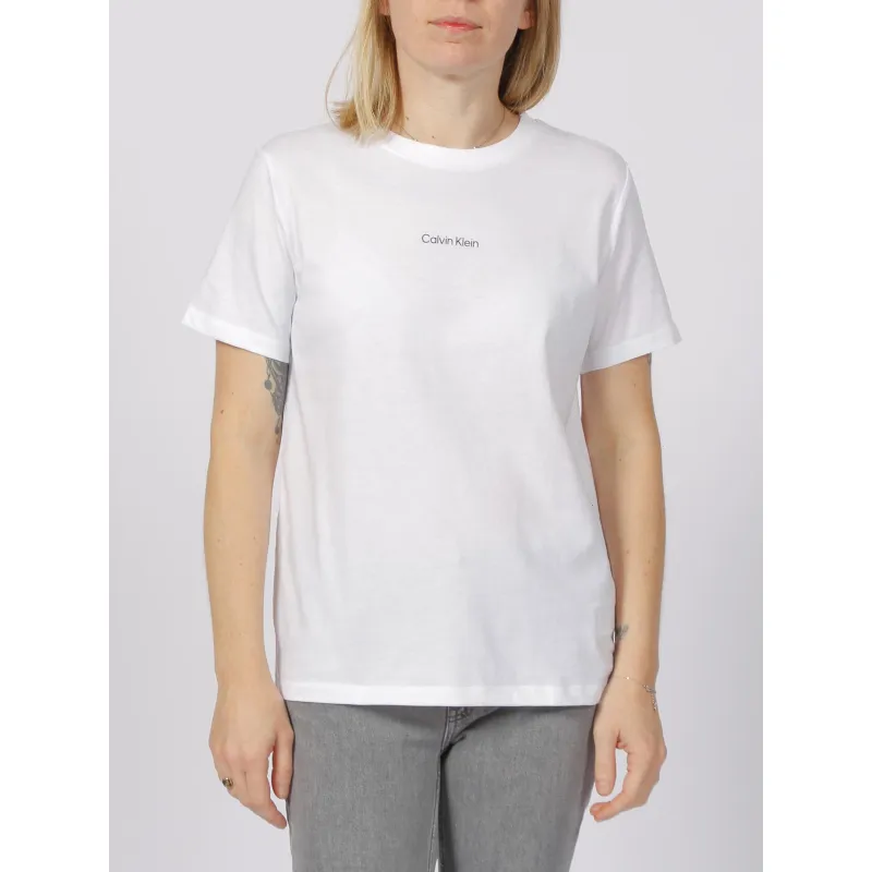 T-shirt triangle logo r3 blanc femme - Guess | wimod