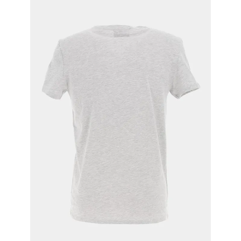 T-shirt uni logo chiné gris homme - Lacoste | wimod