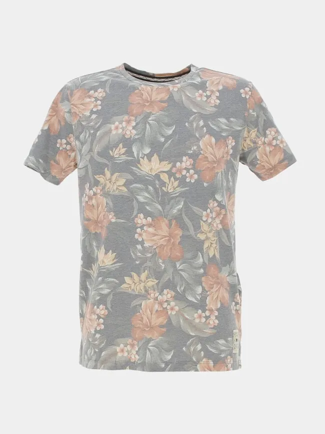 T-shirt à fleurs vigo gris chiné homme - Teddy Smith | wimod