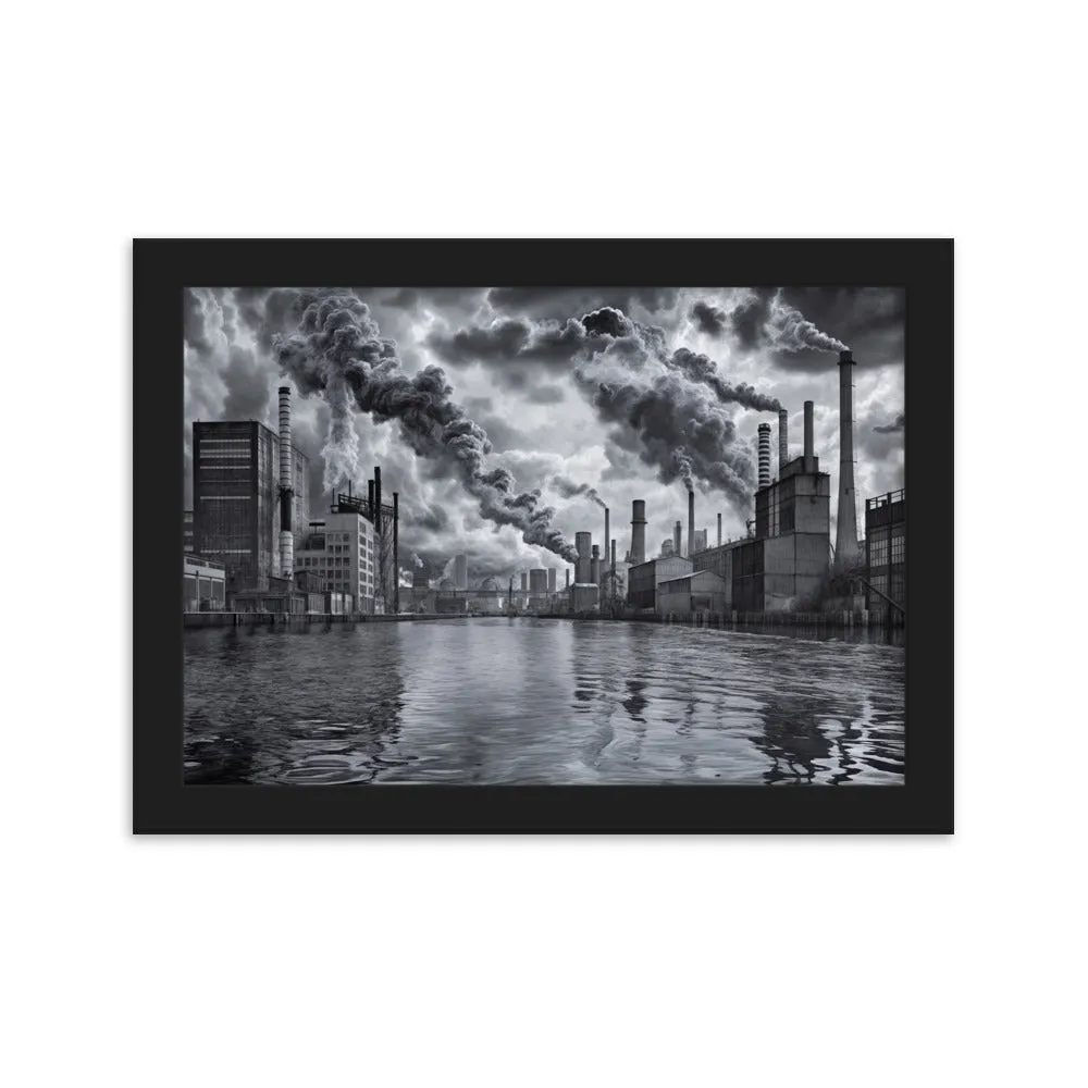 Tableau Peint Industriel - Esthétique Urbaine en Noir et Blanc