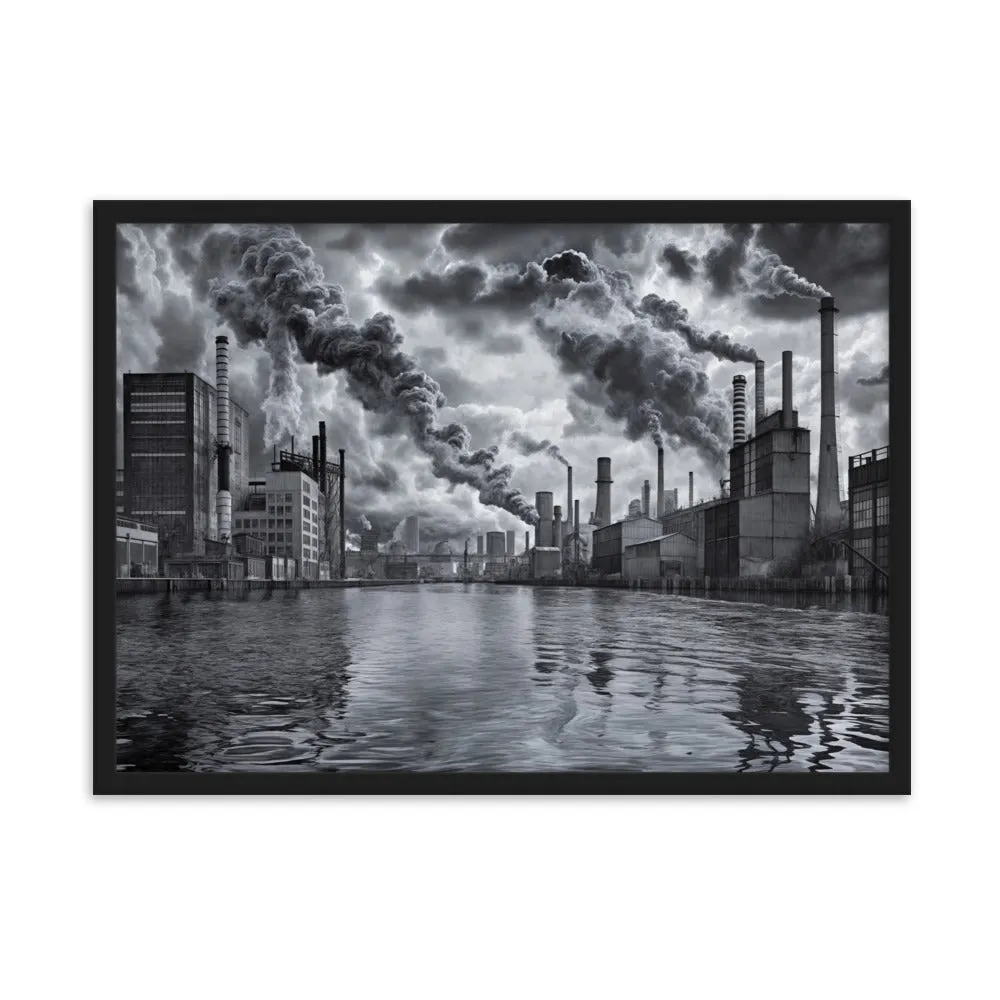 Tableau Peint Industriel - Esthétique Urbaine en Noir et Blanc