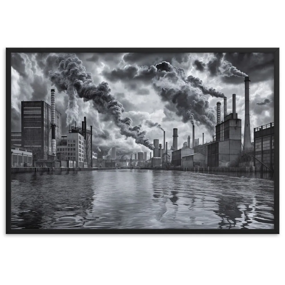 Tableau Peint Industriel - Esthétique Urbaine en Noir et Blanc