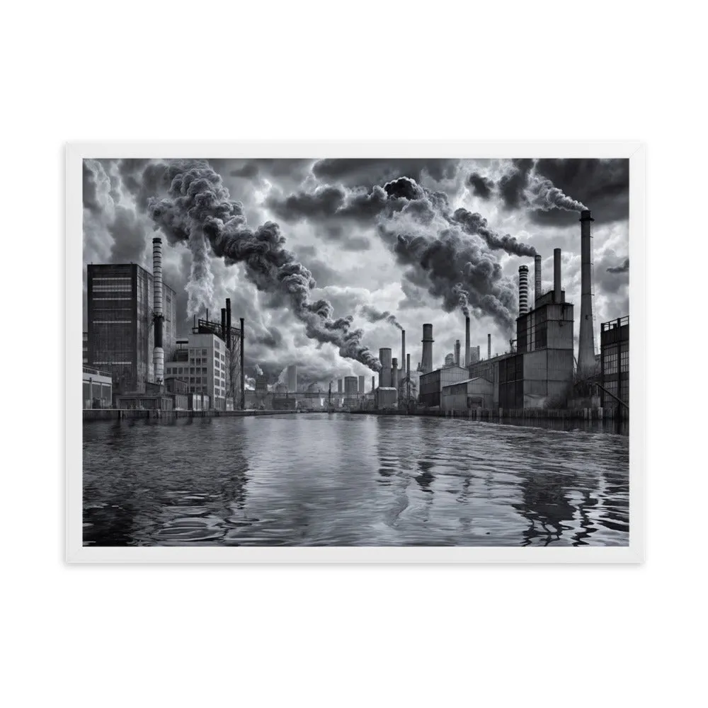 Tableau Peint Industriel - Esthétique Urbaine en Noir et Blanc