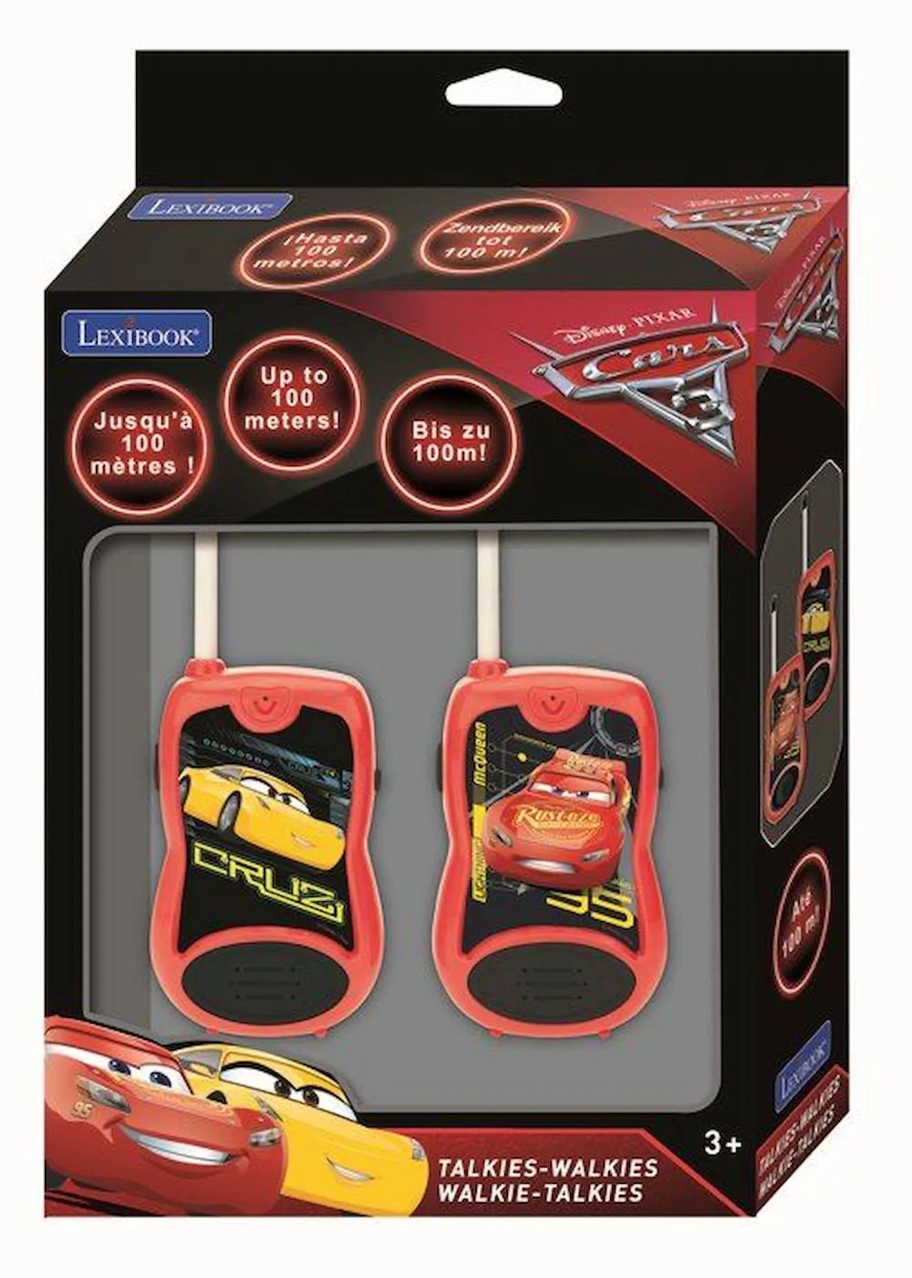 Talkies-Walkies Disney Cars 3 - LEXIBOOK - Portée de transmission 100m - Jaune - Enfant jaune - Lexibook