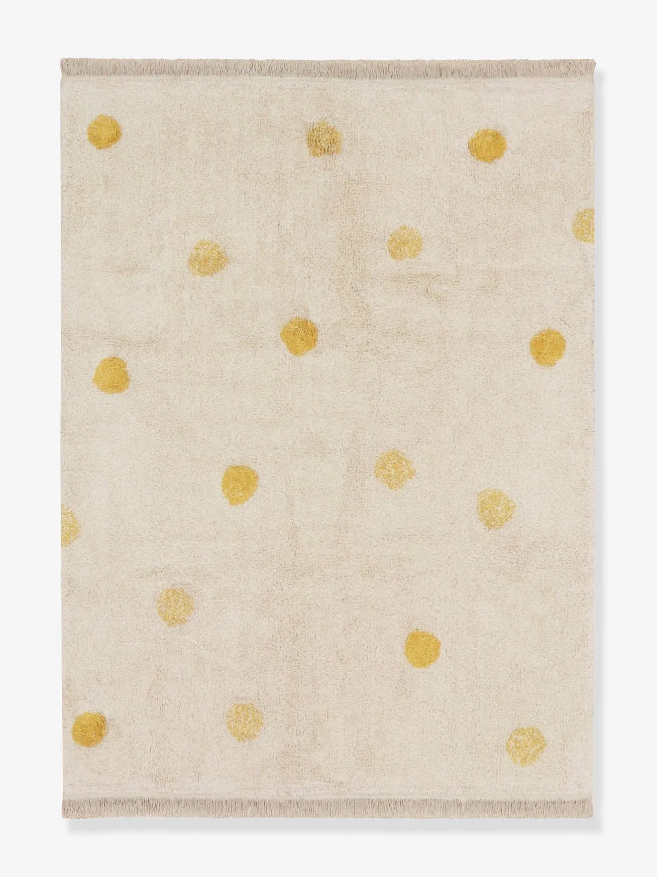 Tapis coton Lavable Motif Pois - LORENA CANALS jaune - Lorena Canals