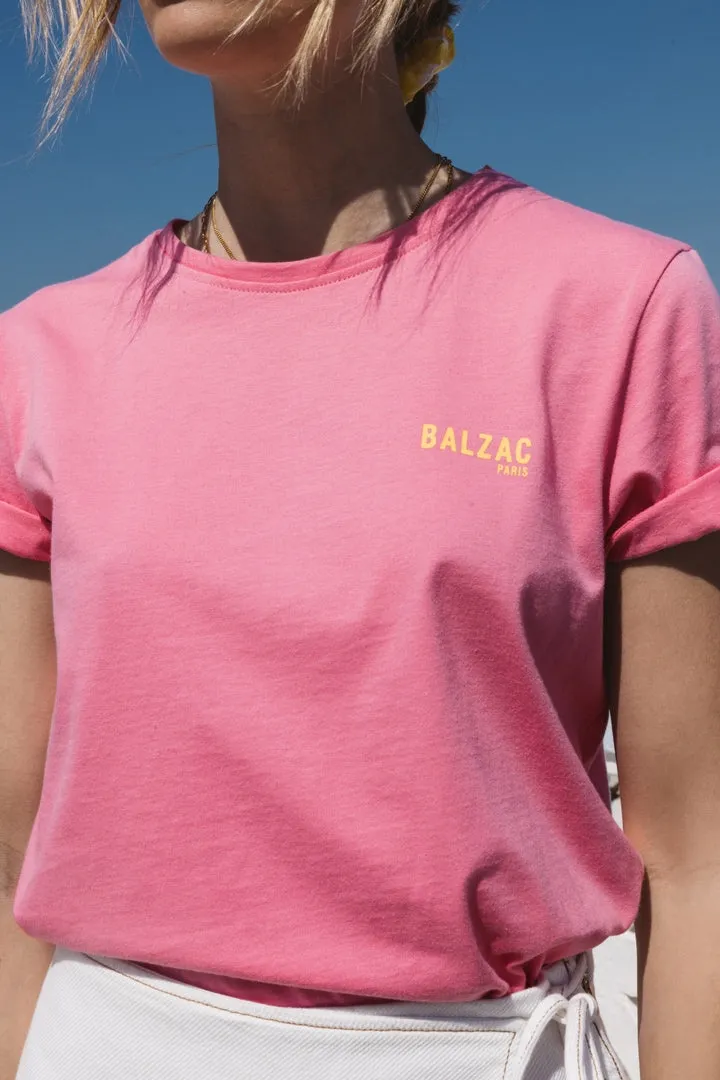 Tee-shirt Balzac Paris rose et jaune