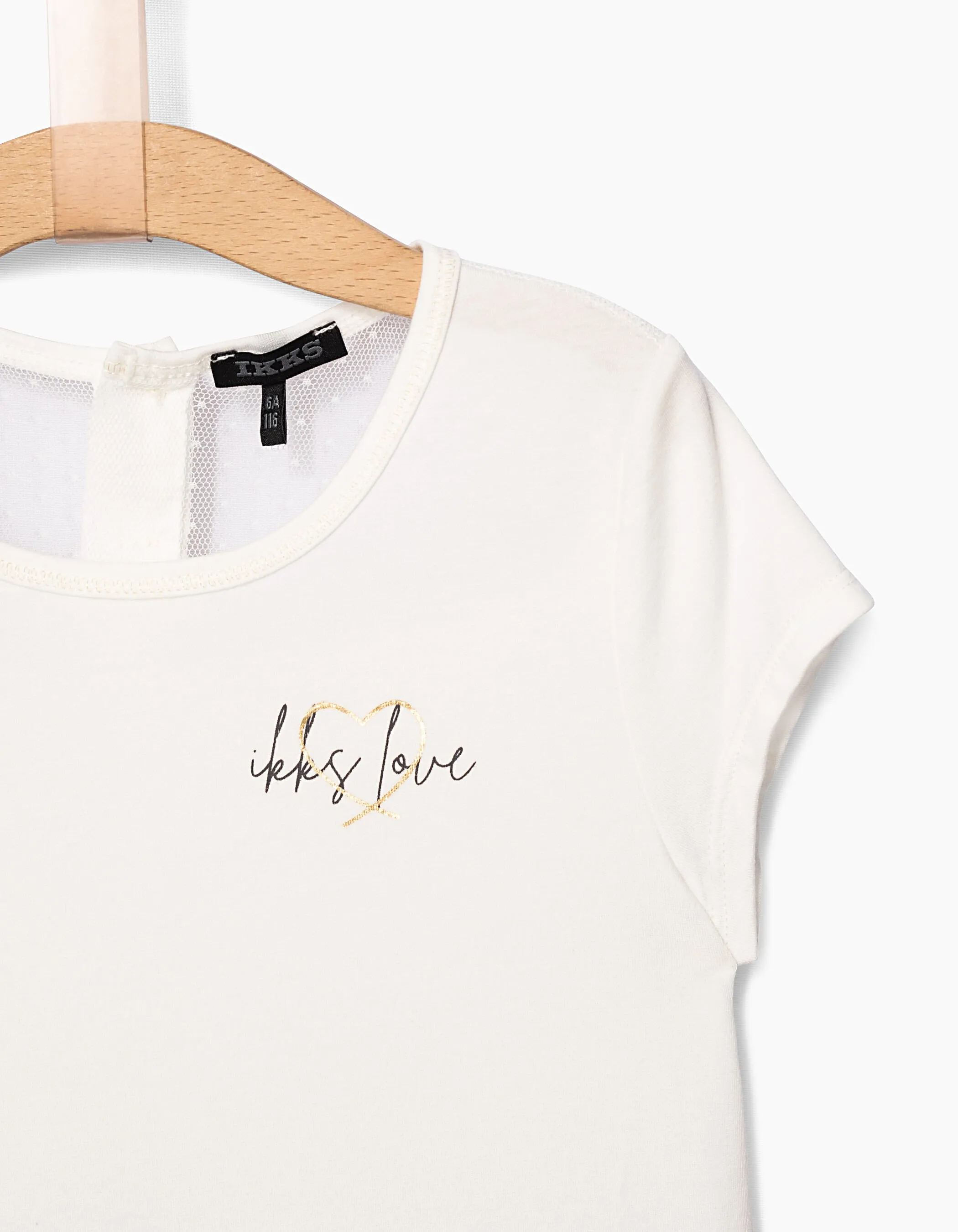 Tee-shirt blanc cassé IKKS Love fille