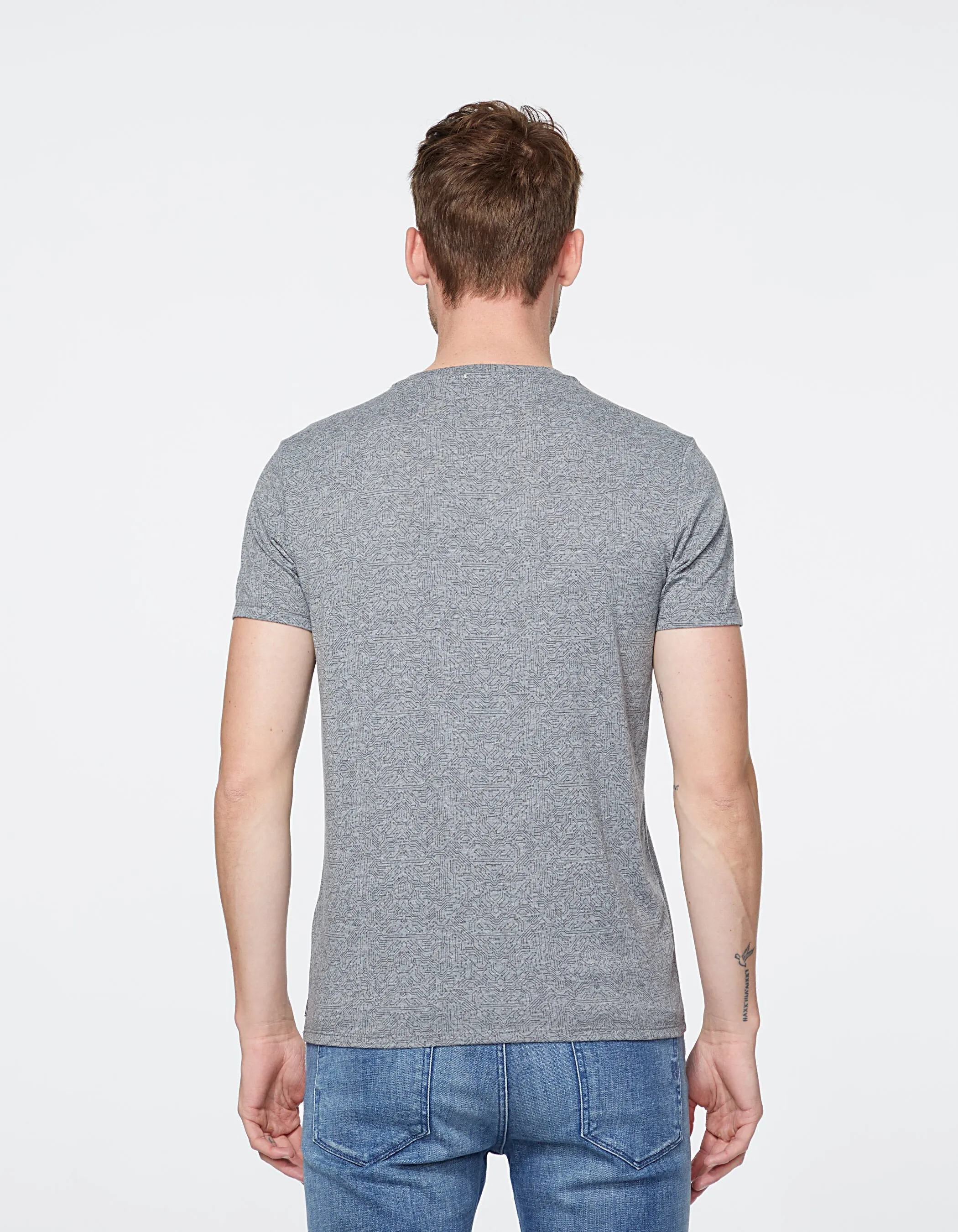 Tee-shirt gris ardoise imprimé circuit Homme