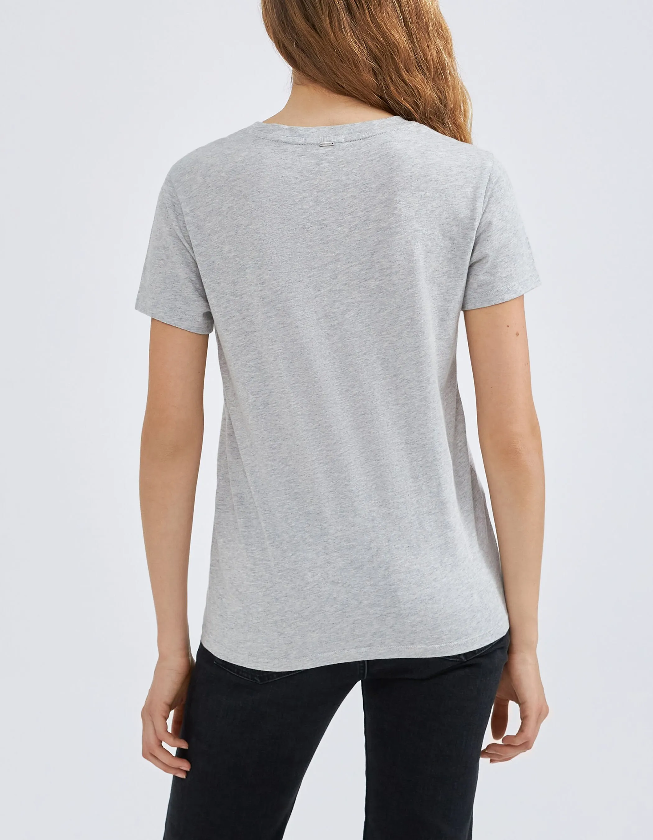 Tee-shirt gris message forme bouche Femme