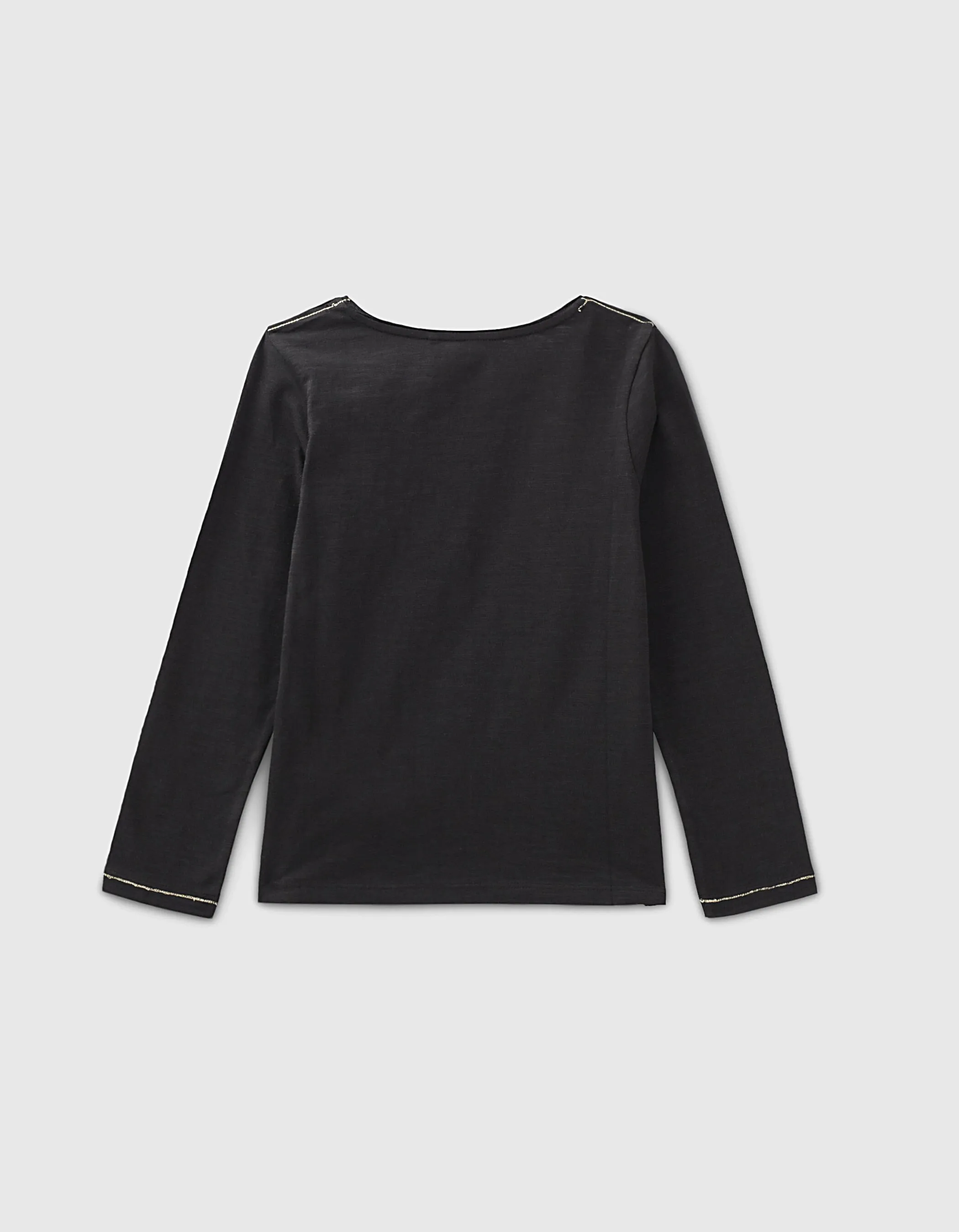 Tee-shirt noir Essentiels brodé IKKS fille