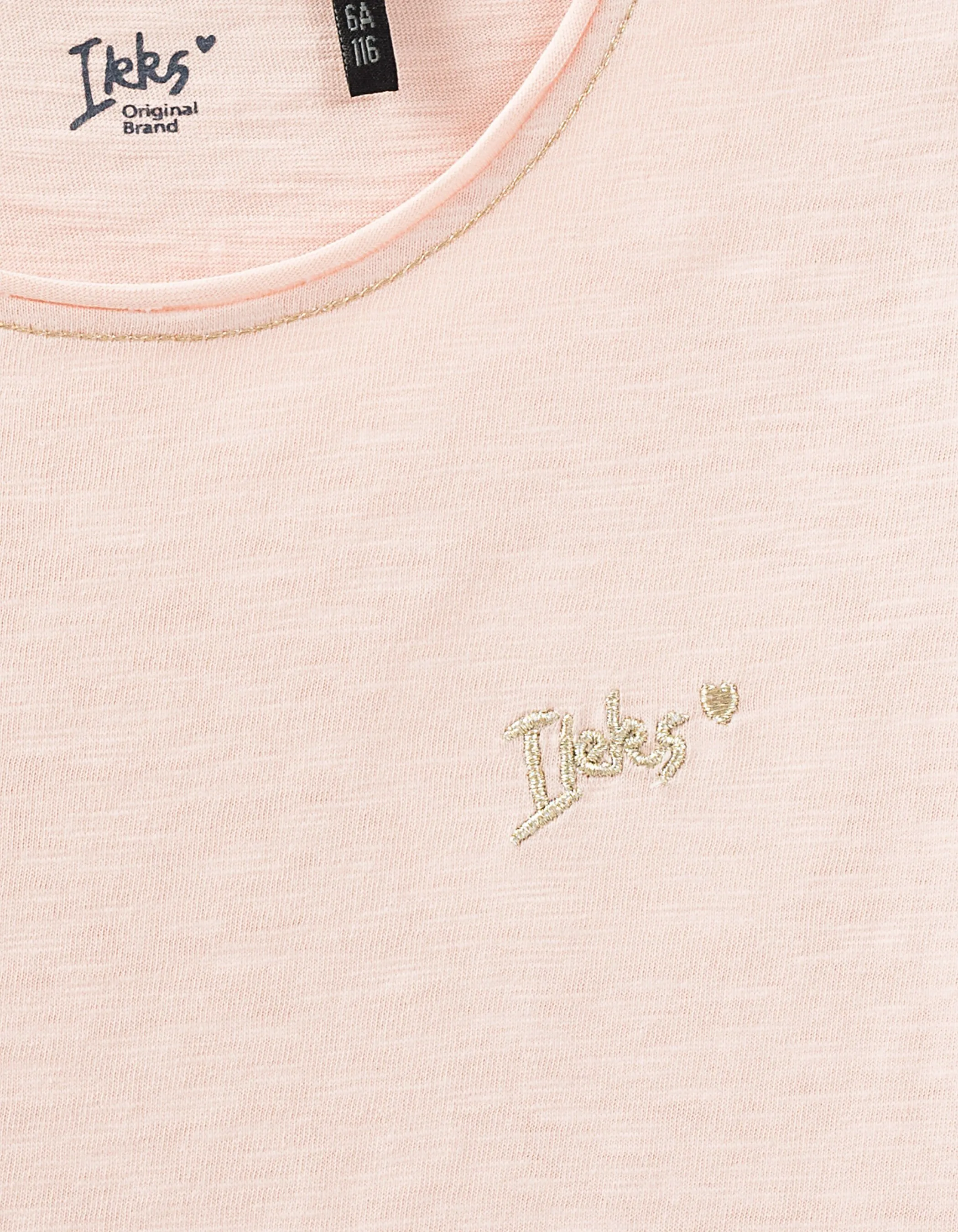 Tee-shirt rose poudré Essentiels brodé IKKS fille